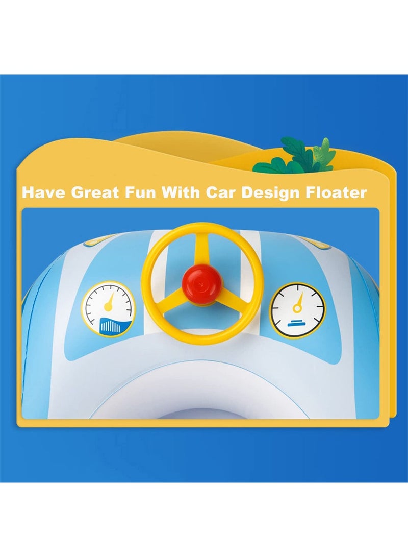LIMOS Car Shaped Baby Inflatable Floater Swimming Boat with Canopy for Sunlight Protection - Image 5