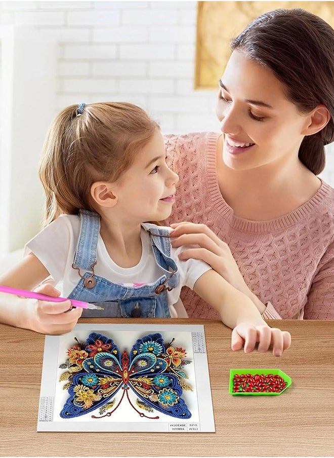 Sweet Life Diamond Painting Kits, 5D Special Shape Butterfly Diamond Art Kits for Adults, DIY Paint by Number for Beginners, Gem Art Painting Kit for Home Wall Decor Gifts (12x12in)  - Image 2