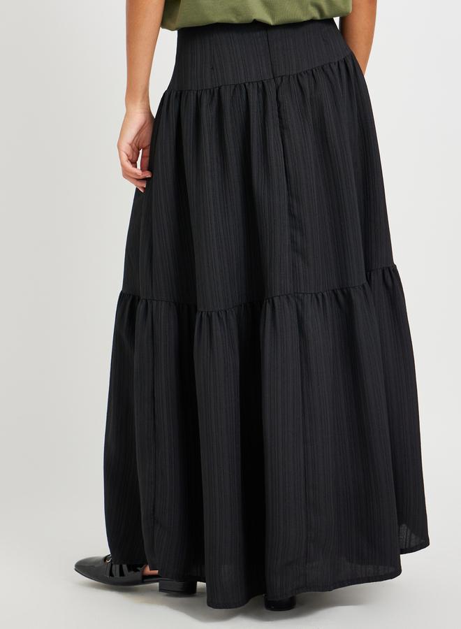 Take Two Take Two Textured High Rise Tiered Maxi Skirt  - Image 4