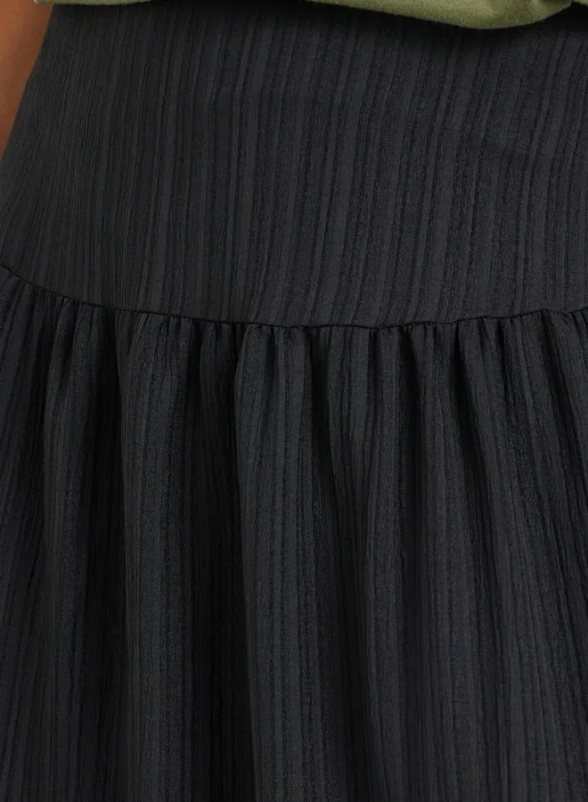 Take Two Take Two Textured High Rise Tiered Maxi Skirt