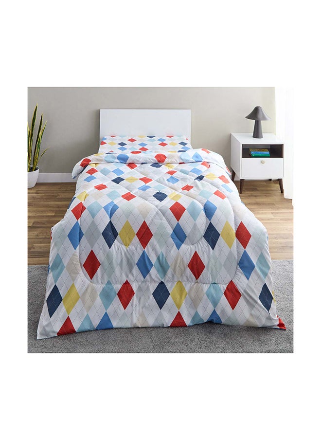 Nora Plaid Microfibre Single Reversible Comforter 220 x 135 cm