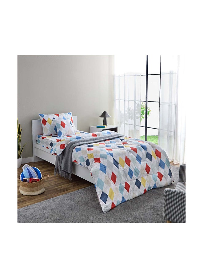 Nora Plaid Microfibre Single Reversible Comforter 220 x 135 cm
