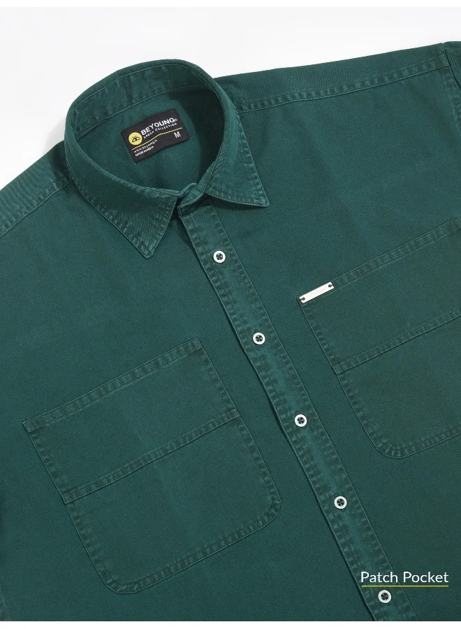 Beyoung Regent Green Sulphur Shirt for Men