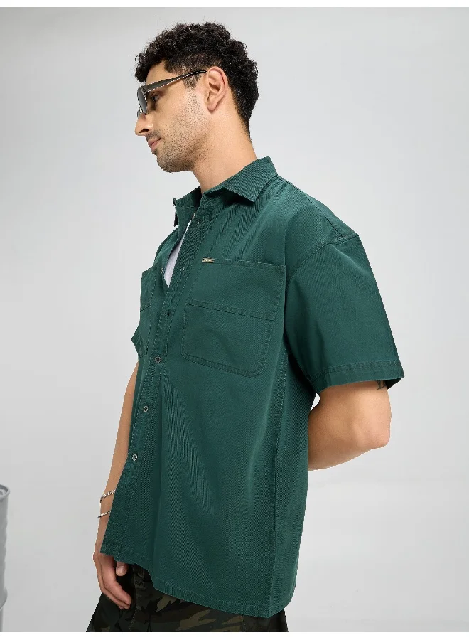 Beyoung Regent Green Sulphur Shirt for Men