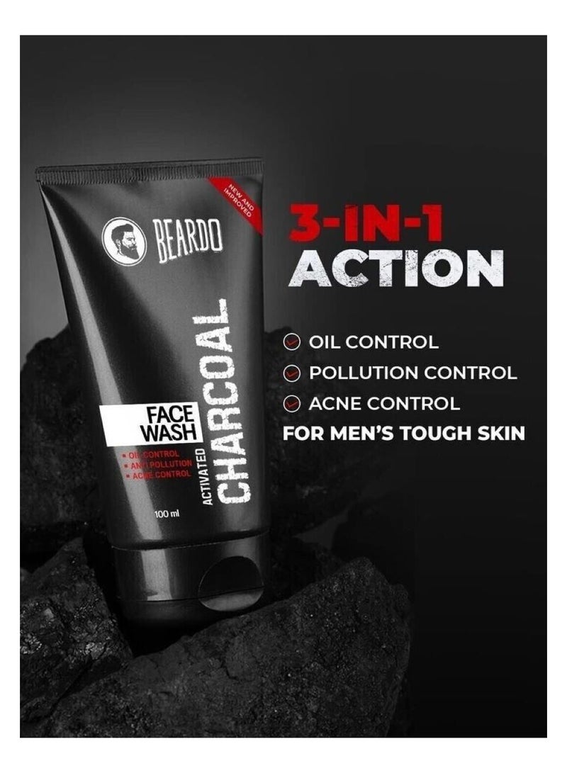 Beardo Activated Charcoal Face Wash - Acne, Oil & Pollution Control - 100 ml - Image 2
