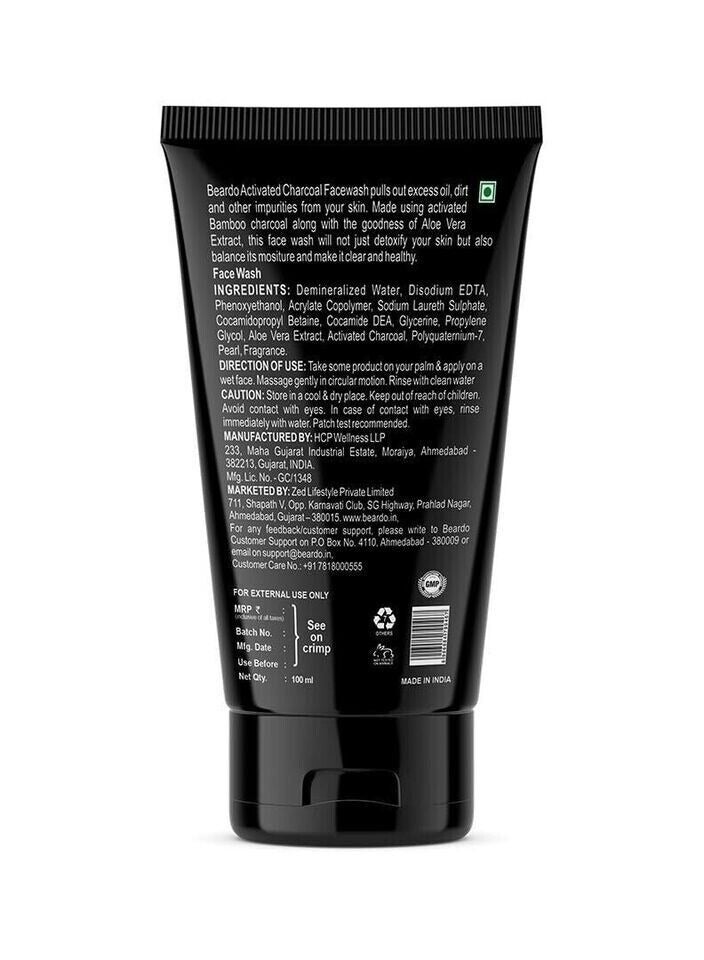 Beardo Activated Charcoal Face Wash - Acne, Oil & Pollution Control - 100 ml - Image 3