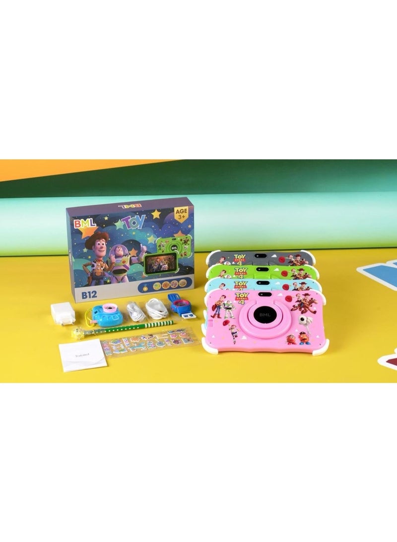 بمل تابلت B12 الذكي بشاشة 7 بوصة عالية الدقة وذاكرة وصول عشوائي 8 جيجابايت وذاكرة قراءة فقط 256 جيجابايت وردي - Image 2