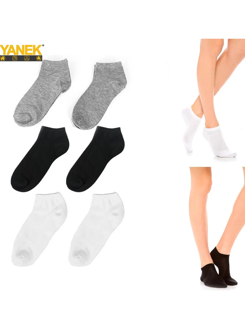 YANEK Men's Cotton Low Cut Ankle Socks (6 Pairs), multi - Image 2