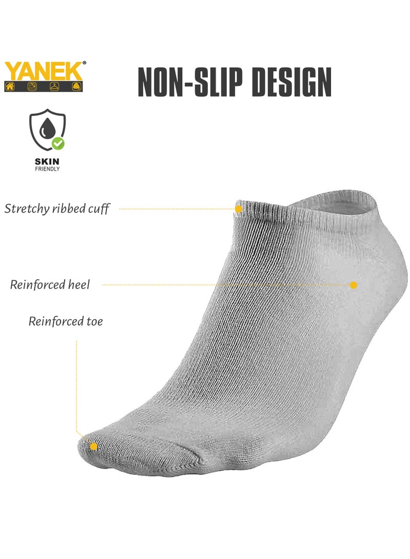 YANEK Men's Cotton Low Cut Ankle Socks (6 Pairs), multi - Image 5