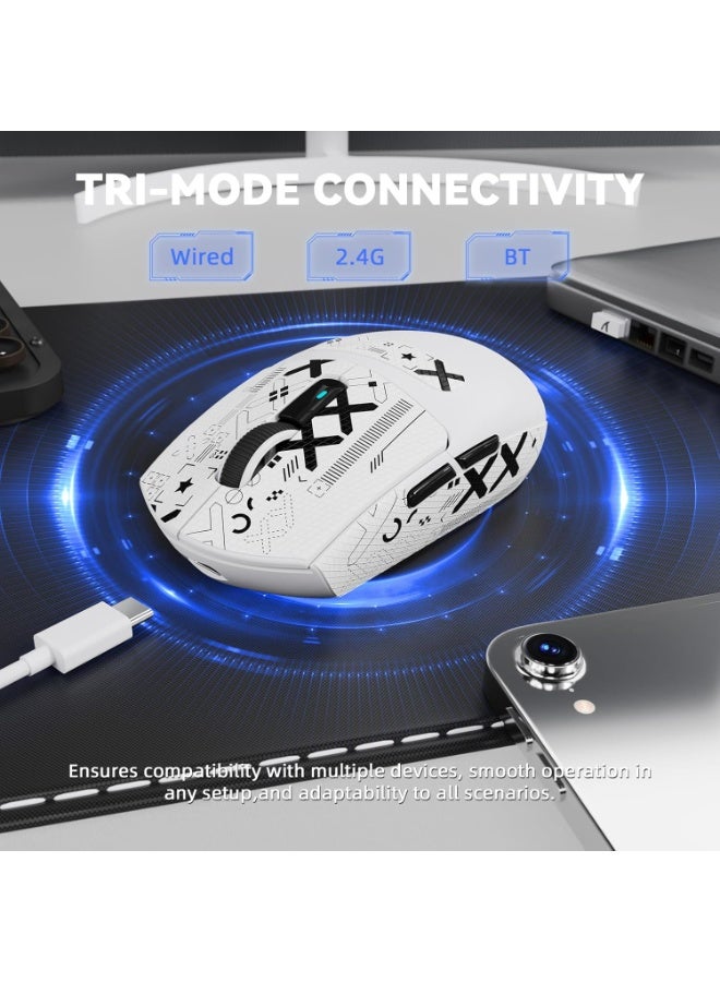 هجوم القرش ماوس ألعاب لاسلكي G3PRO مع قاعدة شحن RGB، اتصال سلكي 2.4 جيجا هرتز/USB-C/بلوتوث، مستشعر بصري PAW3311، معدل استجابة 1K قابل للتعديل، دقة 25K نقطة في البوصة، بطارية 500 مللي أمبير، وزن خفيف للغاية 59 جرامًا - Image 4