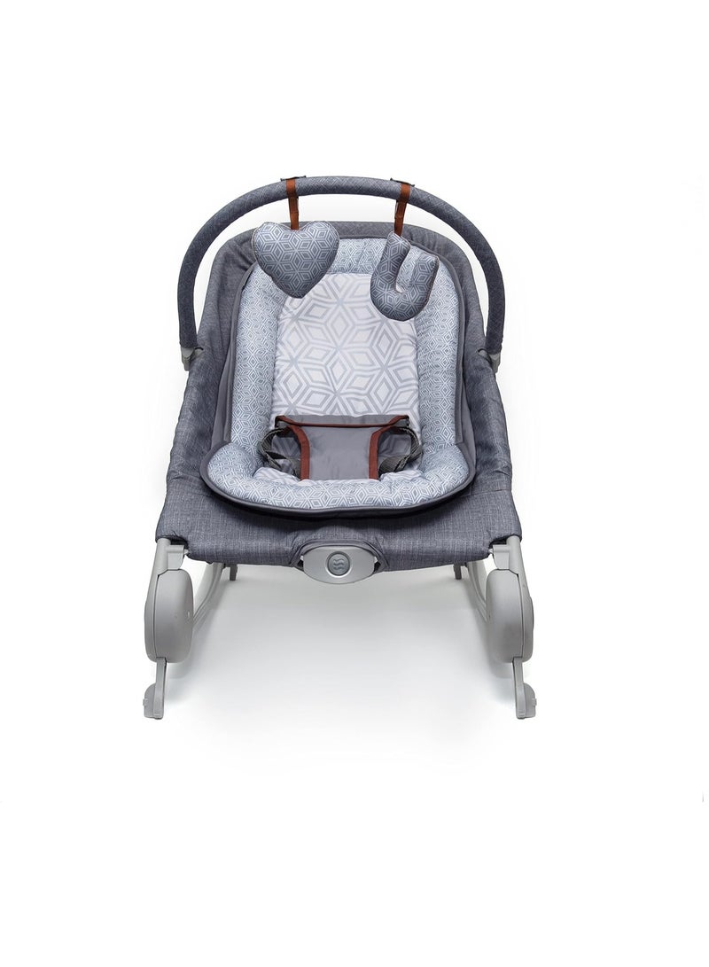 Summer Infants 2 in 1 Convenient and Portable Baby Bouncer & Rocker Duo From 0 to 6 Months Heather Grey - Image 3