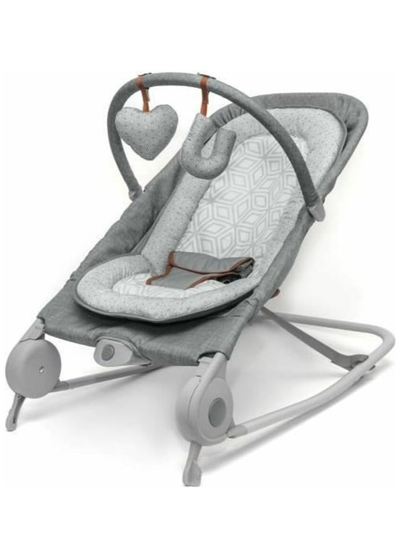 Summer Infants 2 in 1 Convenient and Portable Baby Bouncer & Rocker Duo From 0 to 6 Months Heather Grey - Image 1
