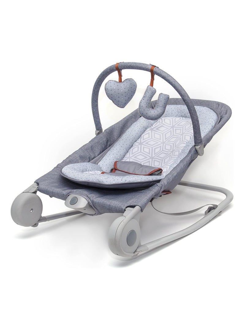 Summer Infants 2 in 1 Convenient and Portable Baby Bouncer & Rocker Duo From 0 to 6 Months Heather Grey - Image 2