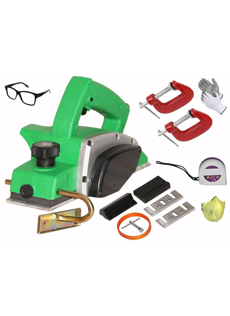 Digital Craft Digital Craft Wood Planer 1400W Machine of Carpentry HighPower MultiFunction Electric Planer Professional Woodworking Machine 82mm Electric Planer Machine2 G ClampTape 3Mtr  - Image 1