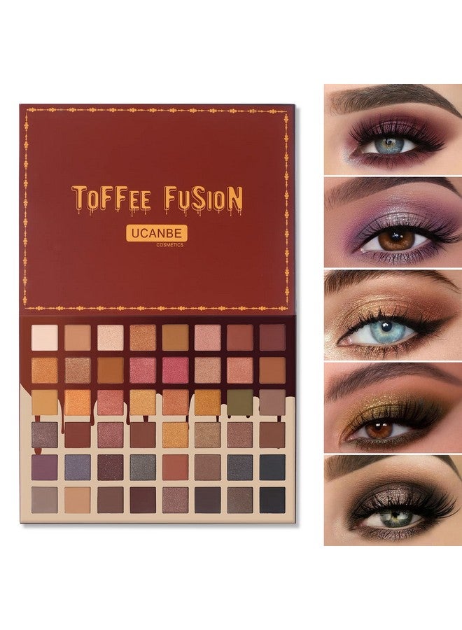 يوكانبي مجموعة ظلال العيون Toffee Fusion Nude، 48 لونًا محايدًا من مجموعة مكياج ظلال العيون Naked Eye Shadow، مجموعة مكياج لامعة غير لامعة عالية الصبغة للنساء والفتيات - Image 1