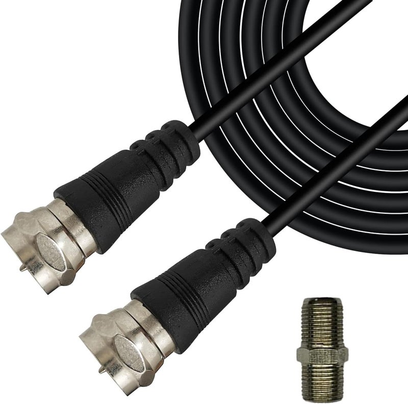 Chaowei TV Antenna Extension Coaxial Cable(15ft) with Coaxial Coupler,F Type Connector-Ideal for Digital TV Aerial, Satellite Cable Extension-15 Feet - Image 1