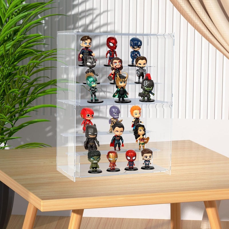 SM4U Acrylic Display Case, Multi-Tier Storage Cabinet with Shelves, Clear - Image 4
