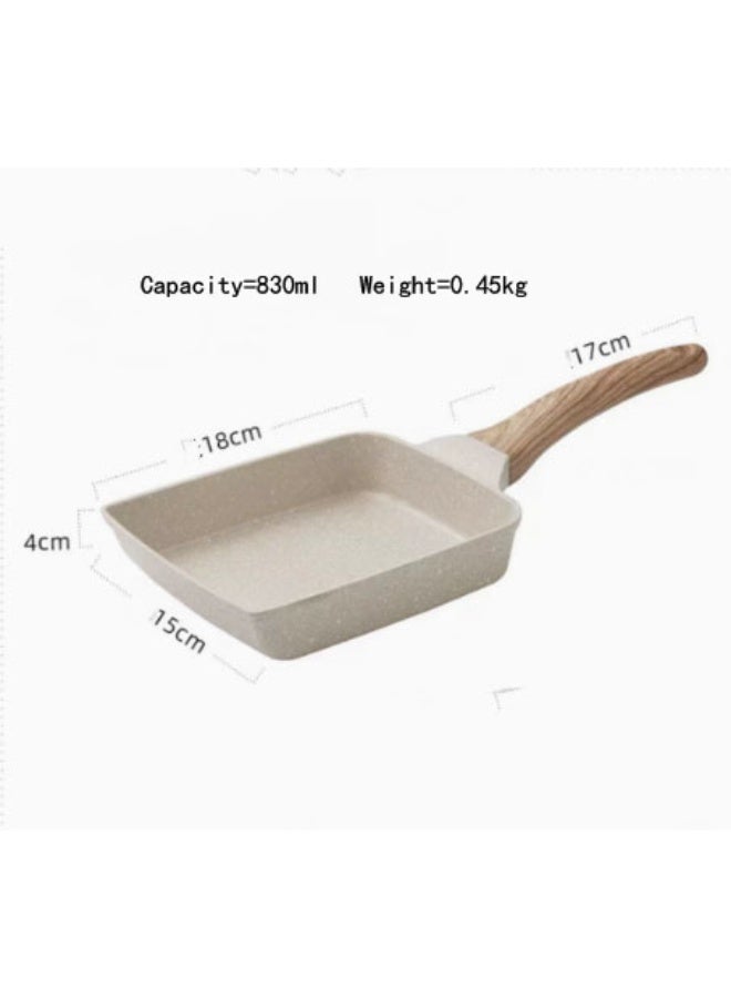 Arabest Japanese Omelette Pan Non-Stick Frying Pan Breakfast Pan Egg Roll Frying Pan for Baking Cooking Omelette Pan Cooker Indoor Outdoor Camping Travel Healthy Granite Happiness Breakfast - Image 2