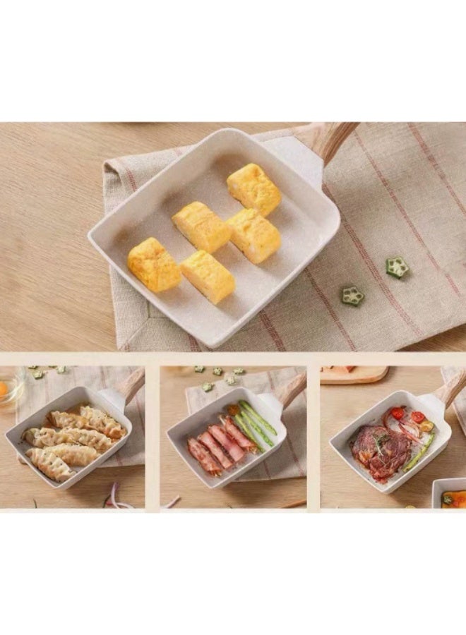 Arabest Japanese Omelette Pan Non-Stick Frying Pan Breakfast Pan Egg Roll Frying Pan for Baking Cooking Omelette Pan Cooker Indoor Outdoor Camping Travel Healthy Granite Happiness Breakfast - Image 5