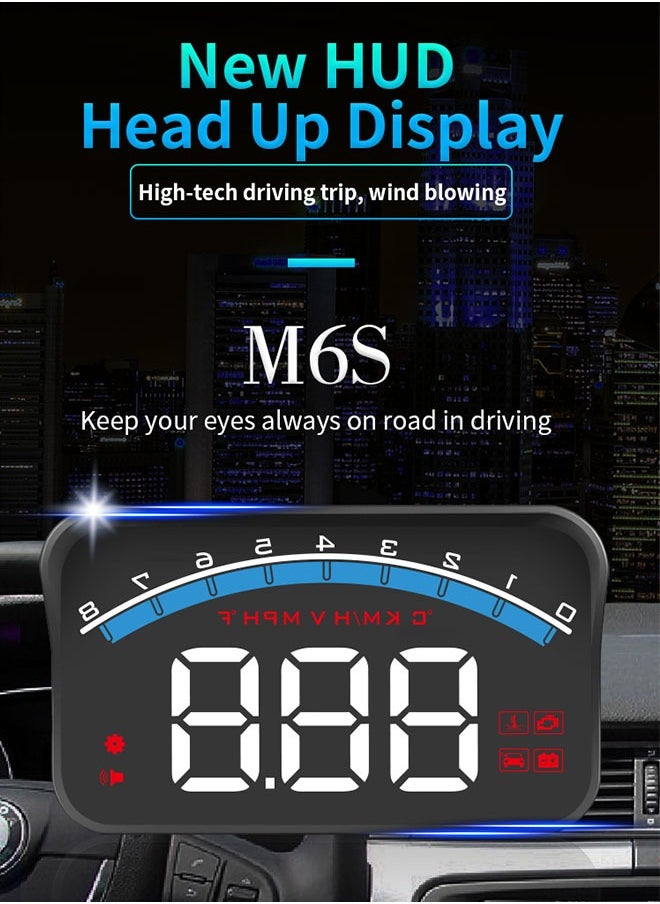 Sthxyfaith - HUD Head-up Display,3.5 Inch Digital GPS Speedometer Universal Car HUD Speedometer Display Speed with Speed MPH/Compass Direction/Fatigue Driving Reminder/Overspeed Alarm for All Vehicle - Image 1