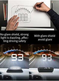Sthxyfaith HUD Head-up Display,3.5 Inch Digital GPS Speedometer Universal Car HUD Speedometer Display Speed with Speed MPH/Compass Direction/Fatigue Driving Reminder/Overspeed Alarm for All Vehicle  - Image 5