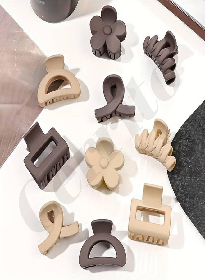 Cerrito Small Hair Claw Clips for Women & Girls - Matte Nonslip Clamps with Strong Hold for Thick & Thin Hair, Neutral Mini Hair Accessories for Everyday Styling (6 Pcs, Multicolor) - Image 3