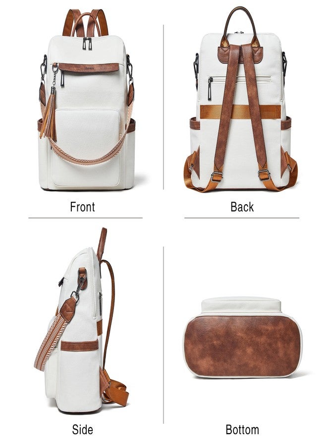 Shrrie Vegan Leather Backpack for Women Backpack Purse 14 inch Laptop Backpack for College Travel Work - Image 5