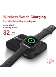SKA 10000mAh MagSafe Wireless Power Bank Magnetic Portable Charger Fast Charging PD 20W USB-C Wired Charging Battery Pack for iPhone 16 Series, Apple Watch S10, AirPods 4, Black  - Image 3