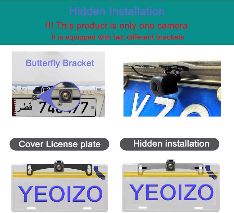 YEOIZO Wireless License Plate Backup Camera for Car/SUV - No Drilling WiFi HD 160° View, Waterproof Reverse/Rear View Camera - Image 4