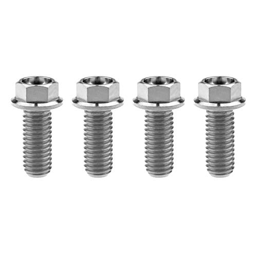 Wanyifa Titanium Hex Small Flange Head Bolt M8 15 20 25 30 35 40 45 50 55 60 65mm x1.25mm Pack of 4 (M8x20mm, Normal Titanium) - Image 1