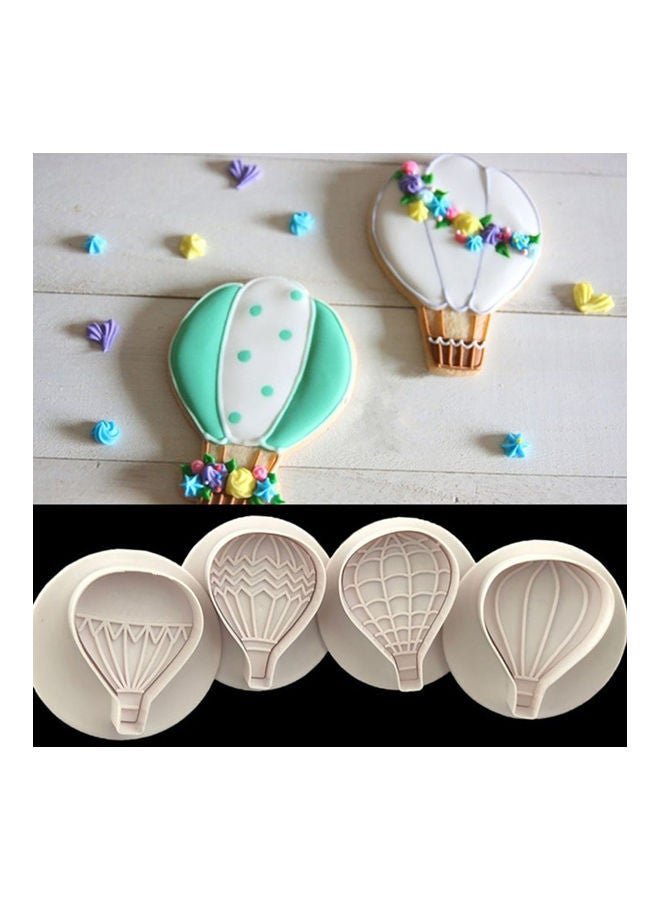 NIBEMINENT 4-Piece Baking Hot Air Balloon Mould White 6 x 4.5 2cm - Image 1