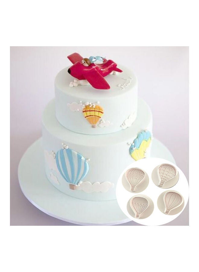 NIBEMINENT 4-Piece Baking Hot Air Balloon Mould White 6 x 4.5 2cm - Image 3