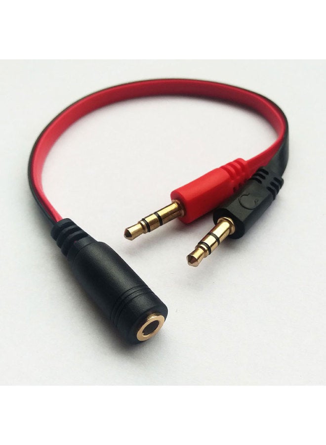 Mobile Phone Microphone One Minute Two Audio Adapter Cable Headset Conversion Computer Headset 3.5 Two-in-one Splitter-Color:Noodle Line Two-in-one  - Image 1