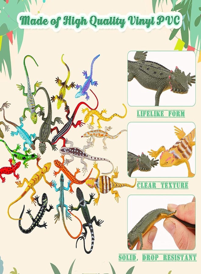 Mallexo Rubber Reptile Animal Toys for Kids, Lizards Toy Set for Boy & Girl, Insects for Children Artificial Reptile Lizard Figures Playset Education item, Chipkali for Best Birthday Gift for Children - Image 2