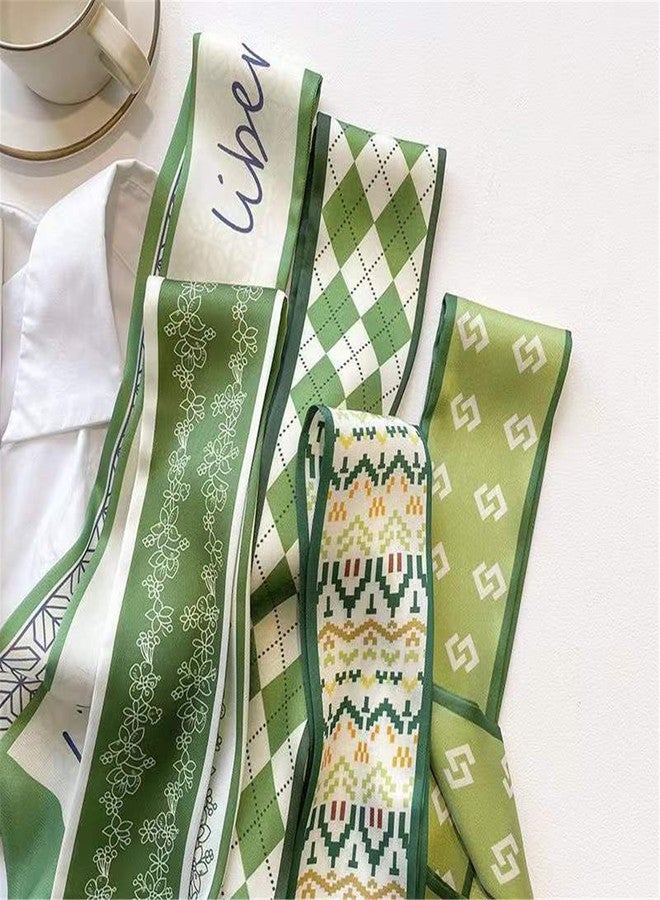QTMY 5 Pack Purse Scarf for Bags Silk Head Scarf for Hair Handbag Women Scarfs Band Hair Neck Scarves Fashion Gifts,02 - Image 2