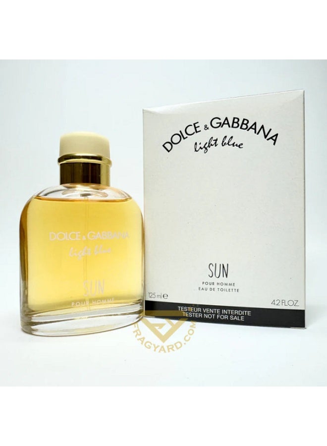 D&G Light Blue Sun For Men By D&G Dolce Gabbana Edt 125Ml With White Box Tester, Duty Free Quality - Image 1