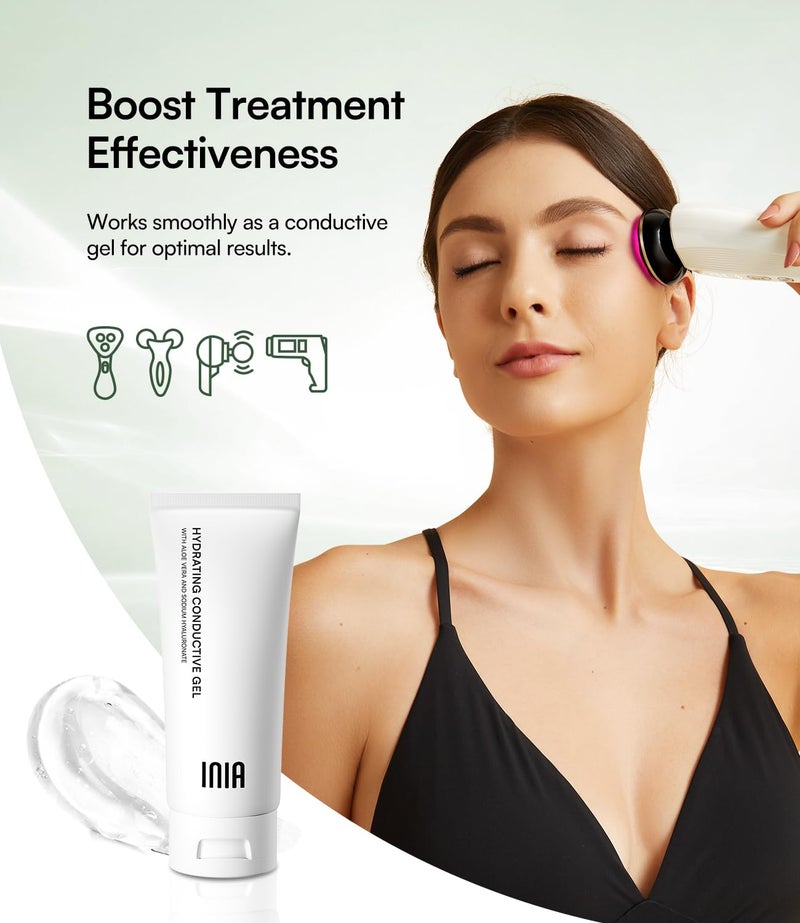 INIA Micro-current Conductive Gel for Facial and Body Skin Care Machines â€“ Hydrating Gel Primer with Hyaluronic Acid for Women and Men, 2.11 Fl Oz - Image 5