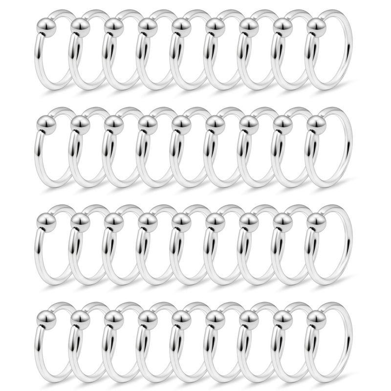 Ftovosyo 14G 36PCS Captive Bead Ring Stainless Steel Nose Nostril Septum Tragus Belly Helix Lip Eyebrow Earring Hoop Rings for Women 10mm - Image 1