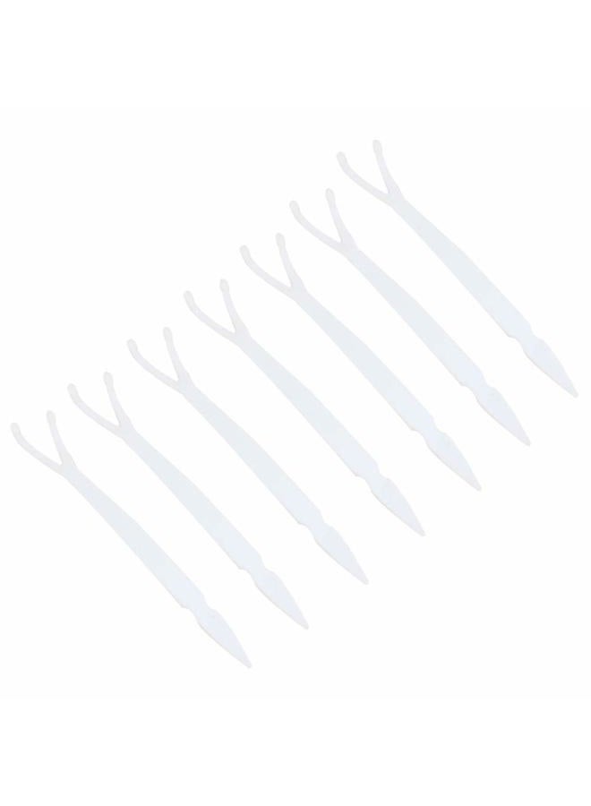 lasenersm 100 Pieces 2.87 Inch Eyelids Tape Forks Double Eyelid Tape Forks Plastic Double Eyelid Soft Stick Eyelid Sticker Tape Aid Paste Y Clip Fork Rods Eyelid Makeup Accessories, White - Image 1