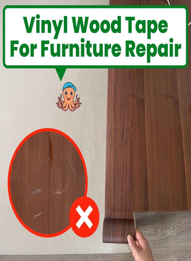 ECOHomes Wood Grain Repair Tape - Self Adhesive Brown Wood Colored Tape for Furniture Repair | Peel & Stick Veneer Strips Trim, Woodgrain Duct Tape for Furniture, Vinyl Floor, Door Patch Kit (Chestnut Maple) - Image 3