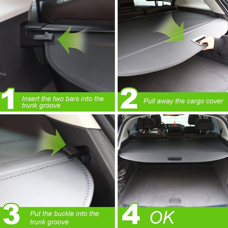 Liizoo Retractable Black Cargo Cover for Subaru XV 2019-2020 - Image 4