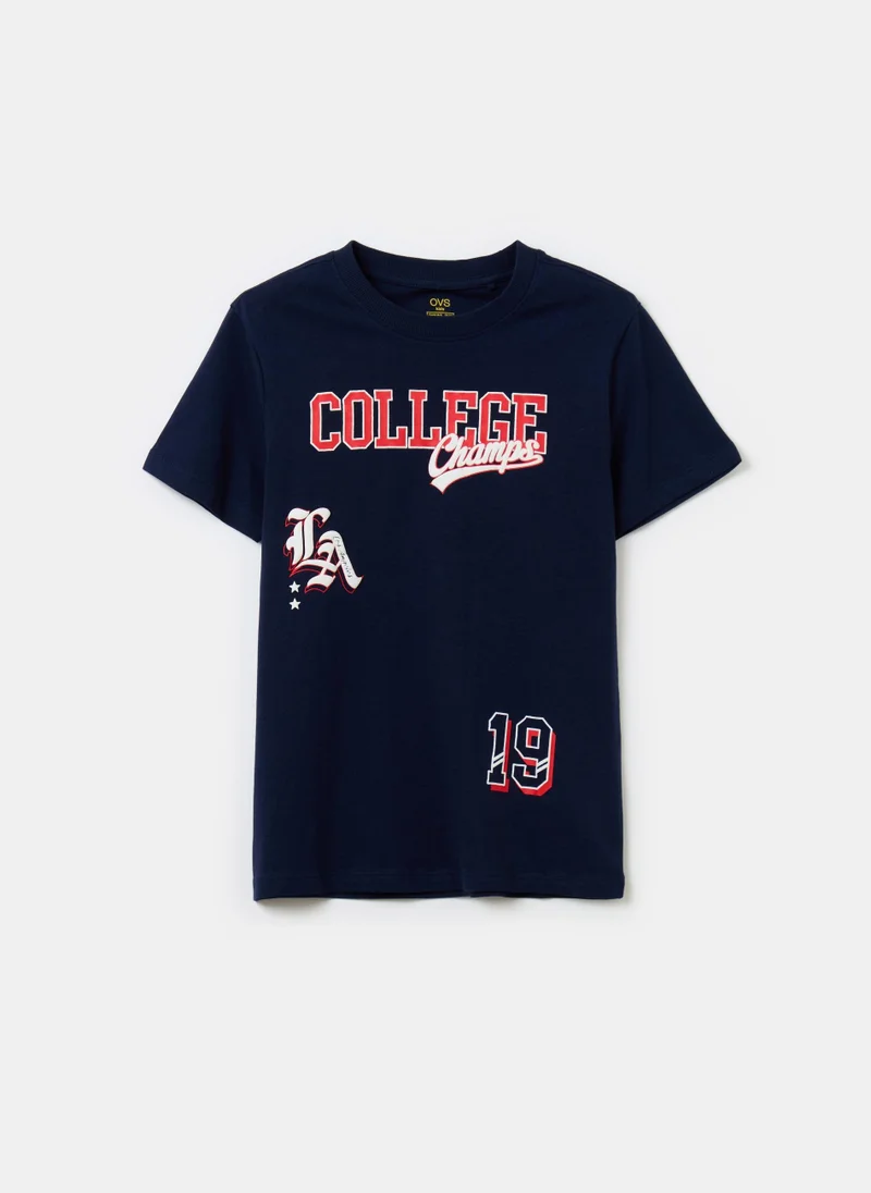 Ovs Printed Cotton T-Shirt