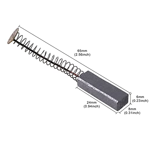 TOPPROS 10 Pcs Carbon Brushes with Wire Leads and Brush Springs Attached 24mm x 8mm x 6 mm for Generic Electric Motor - Image 4