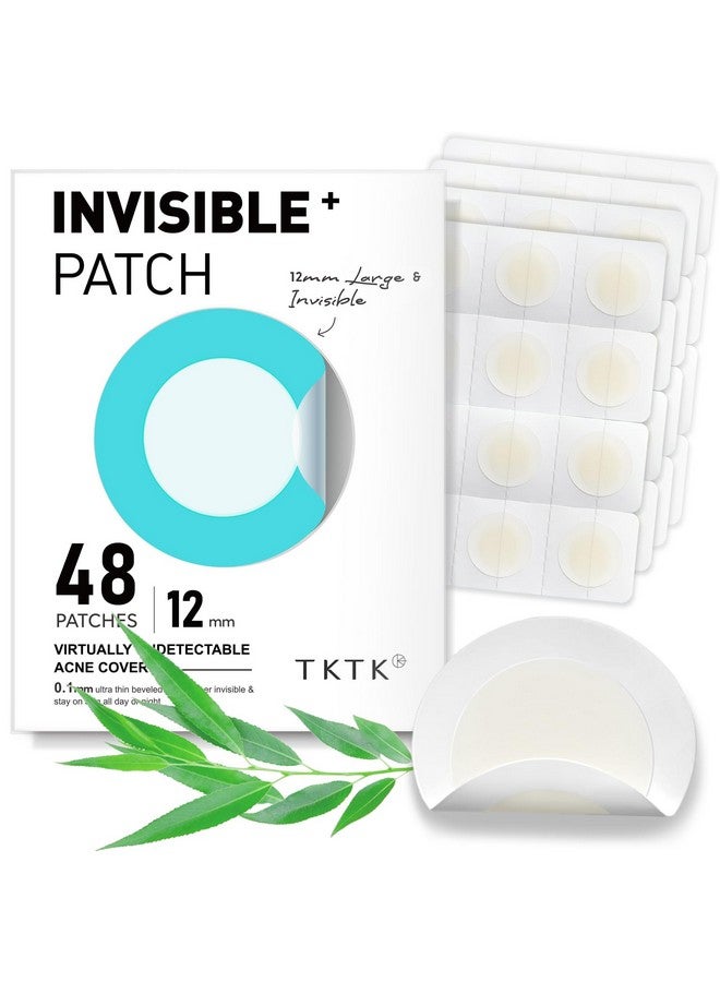 تي كيه تي كيه لصقات حب الشباب من تي كي تي كي، لصقات حب الشباب غير المرئية للوجه بسمك 12 مم مع حمض الساليسيليك، حافة خارجية رقيقة للغاية 0.01 سم، لصقة هيدروكولويد للبثور والرؤوس البيضاء وبقع حب الشباب الكيسية، 48 لصقة - Image 1
