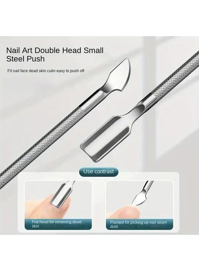 4Pcs Stainless Steel Nail Cutter Set With Cuticle Scissors Steel Pusher And Protective Cover - Image 4