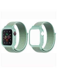 Generic Sport Band and Case for Apple Watch Band 38mm 40mm 41mm, Protective Silicone Bumper Case with Loop Strap for Series 9/8/7/6/5/4/3 for Women Men  - Image 1