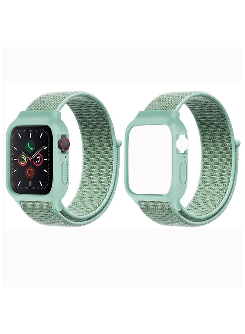 Sport Band and Case for Apple Watch Band 38mm 40mm 41mm, Protective Silicone Bumper Case with Loop Strap for Series 9/8/7/6/5/4/3 for Women Men  - Image 1