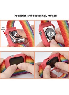 Generic Sport Band and Case for Apple Watch Band 38mm 40mm 41mm, Protective Silicone Bumper Case with Loop Strap for Series 9/8/7/6/5/4/3 for Women Men  - Image 3