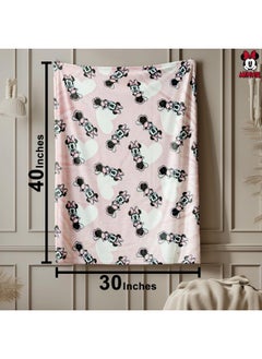 Cudlie Minnie Mouse Blanket | Minnie Mouse Throw Blanket | Minnie Mouse Baby Blanket Soft Plush Fleece | 30" x 40" | Pink/White | Officially Licensed  - Image 2