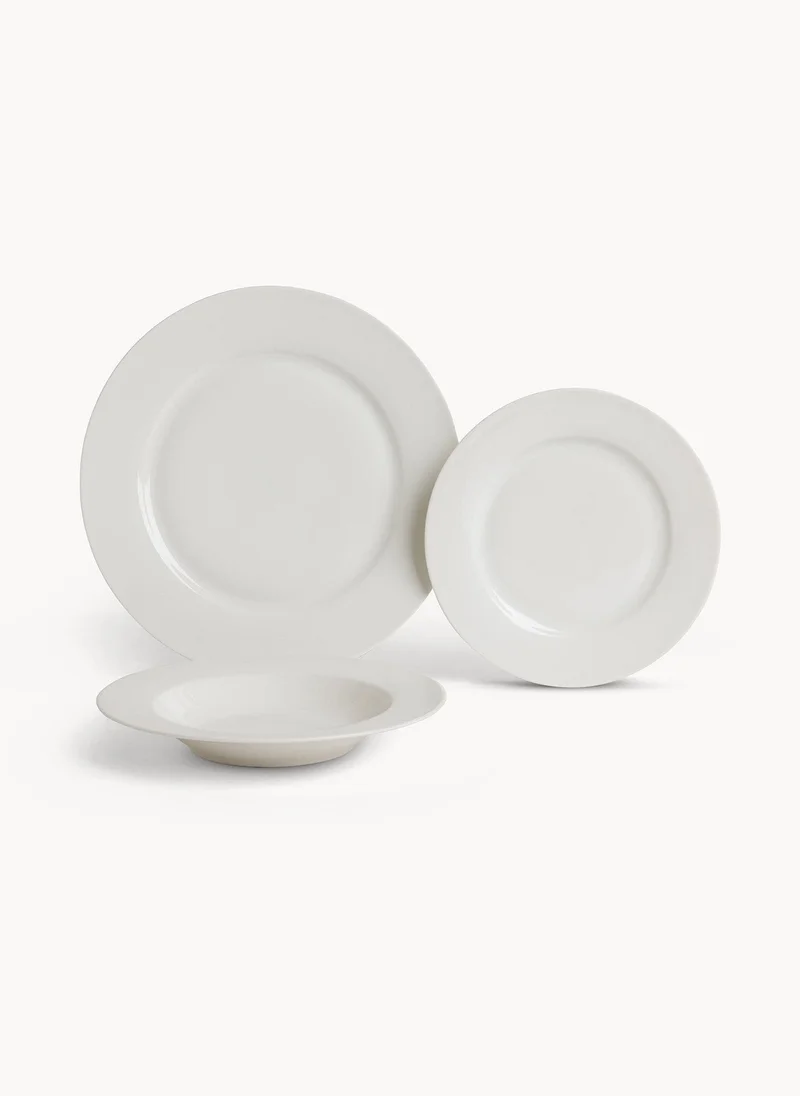 Coincasa Coincasa-Set Of 18 Falda New Bone China Plates-White